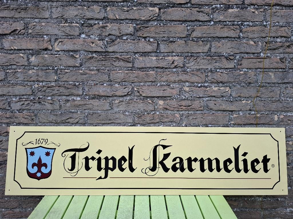 Groot Reclamebord Tripel Karmeliet, Verzamelen, Biermerken, Ophalen of Verzenden, Nieuw, Reclamebord, Plaat of Schild, Overige merken