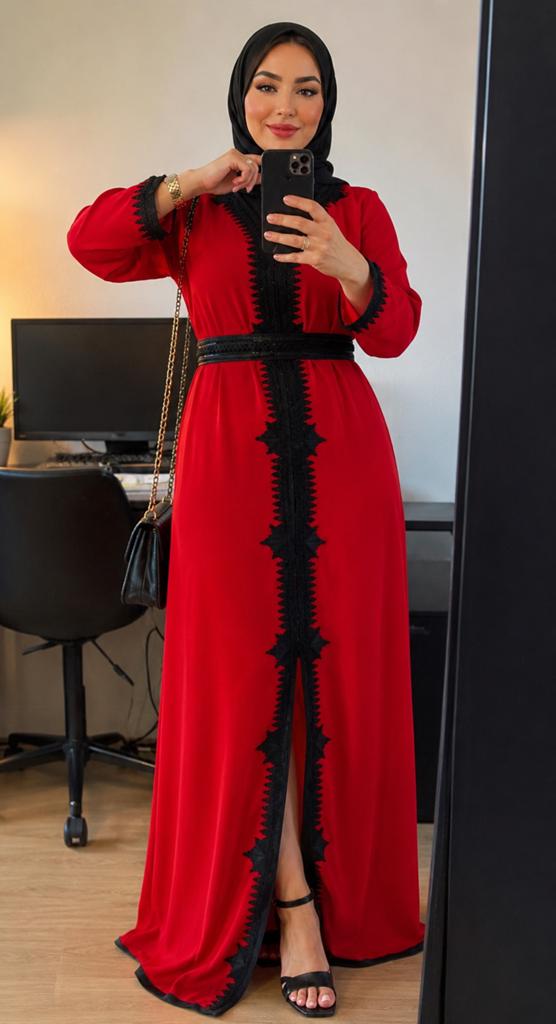 Rode kaftan, Maat 38/40 (M), Ophalen of Verzenden, Zo goed als nieuw, Rood