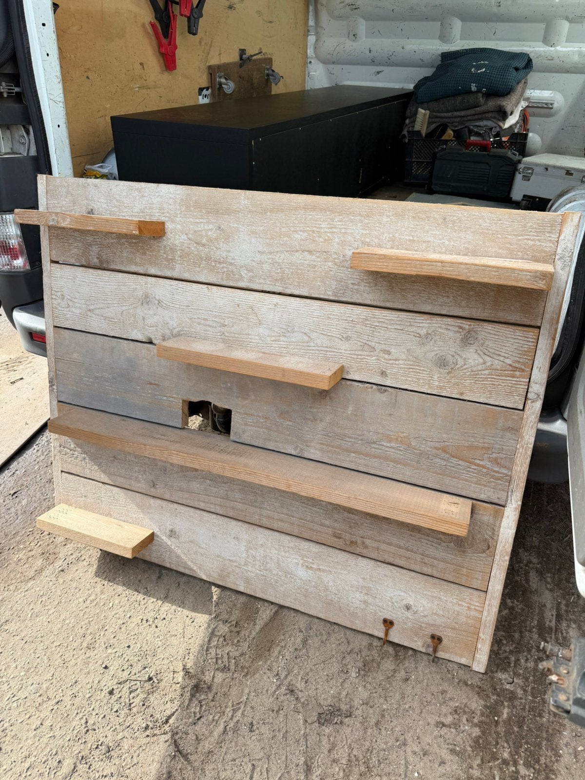 Grote houten wandplank - steigerhout, Ophalen, Zo goed als nieuw, X, X