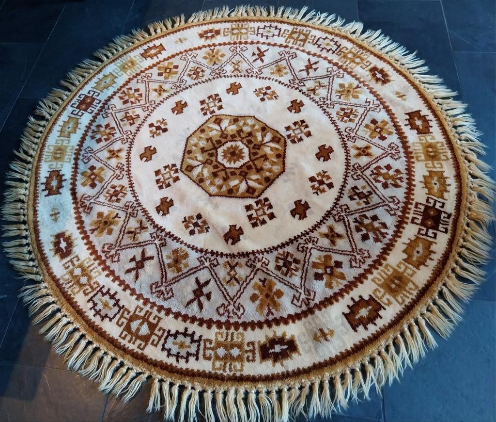Vintage rond kleed wol, 100 tot 150 cm, Rond, Ophalen of Verzenden, Zo goed als nieuw