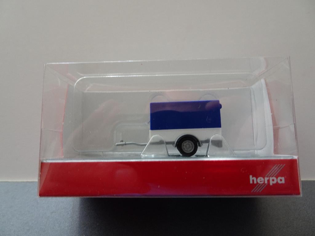 693 herpa 051576-006 auto aanhanger 1:87 truck trein 1-as, Ophalen of Verzenden, Nieuw, Bus of Vrachtwagen, Herpa