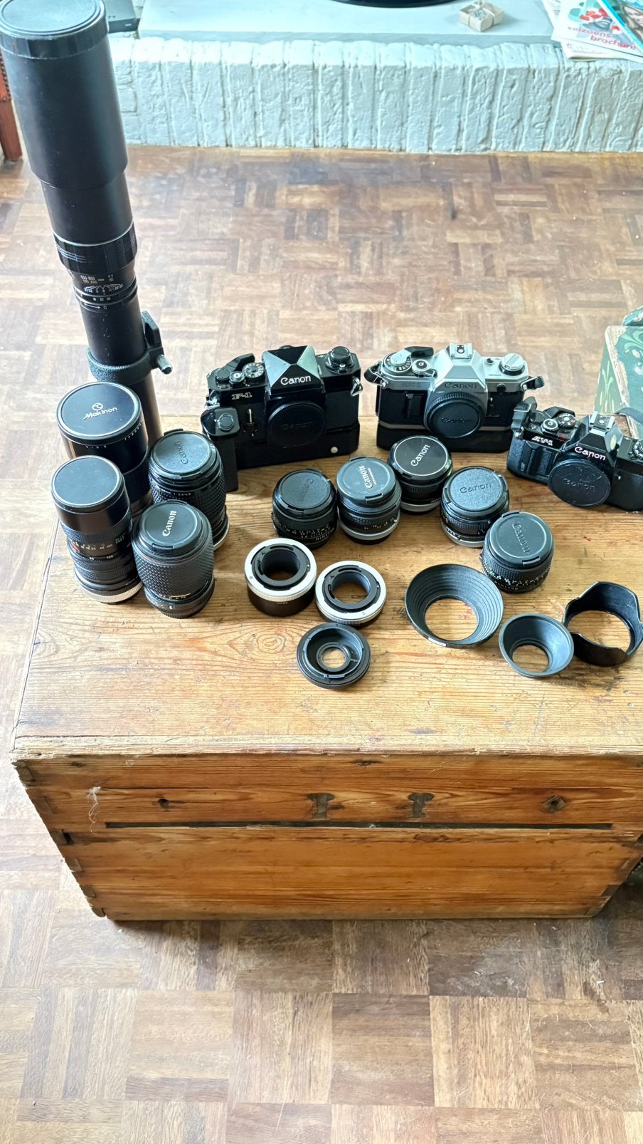 Canon F1, Ae1,AV1 en 10 objectieven, Ophalen, Gebruikt, Spiegelreflex, Canon