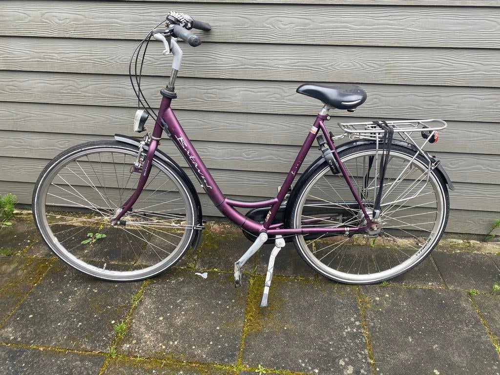 Batavus damesfiets paars, 4versnellingen, Fietsen en Brommers, Fietsen | Dames | Damesfietsen, Gebruikt, Versnellingen, Batavus
