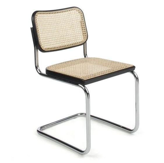 Marcel Breuer Cesca eetkamerstoel zwart naturel, Huis en Inrichting, Stoelen, Zo goed als nieuw, Eén, Hout, Metaal, Riet of Rotan