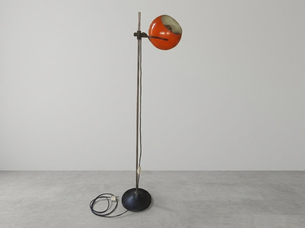 Retro Vintage Herda vloerlamp Mid-Century Modern, Huis en Inrichting, Lampen | Vloerlampen, Ophalen of Verzenden, Gebruikt, Metaal