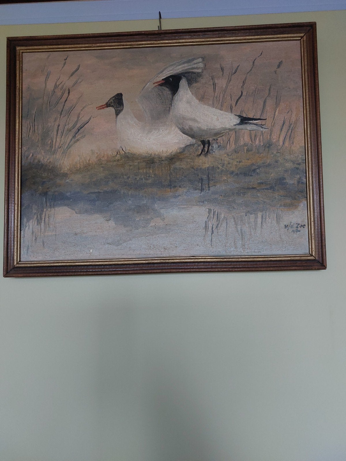 Meeuwen op doek. Vintage., Ophalen of Verzenden