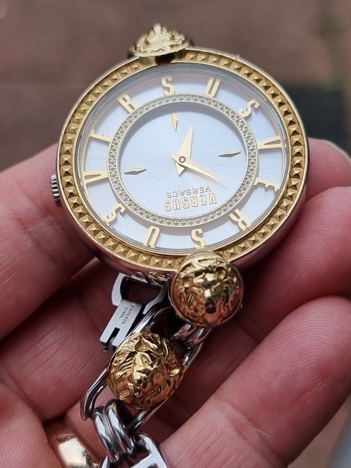Authentiek Versace luxury horloge, Verzenden, Zo goed als nieuw, Staal, Overige merken