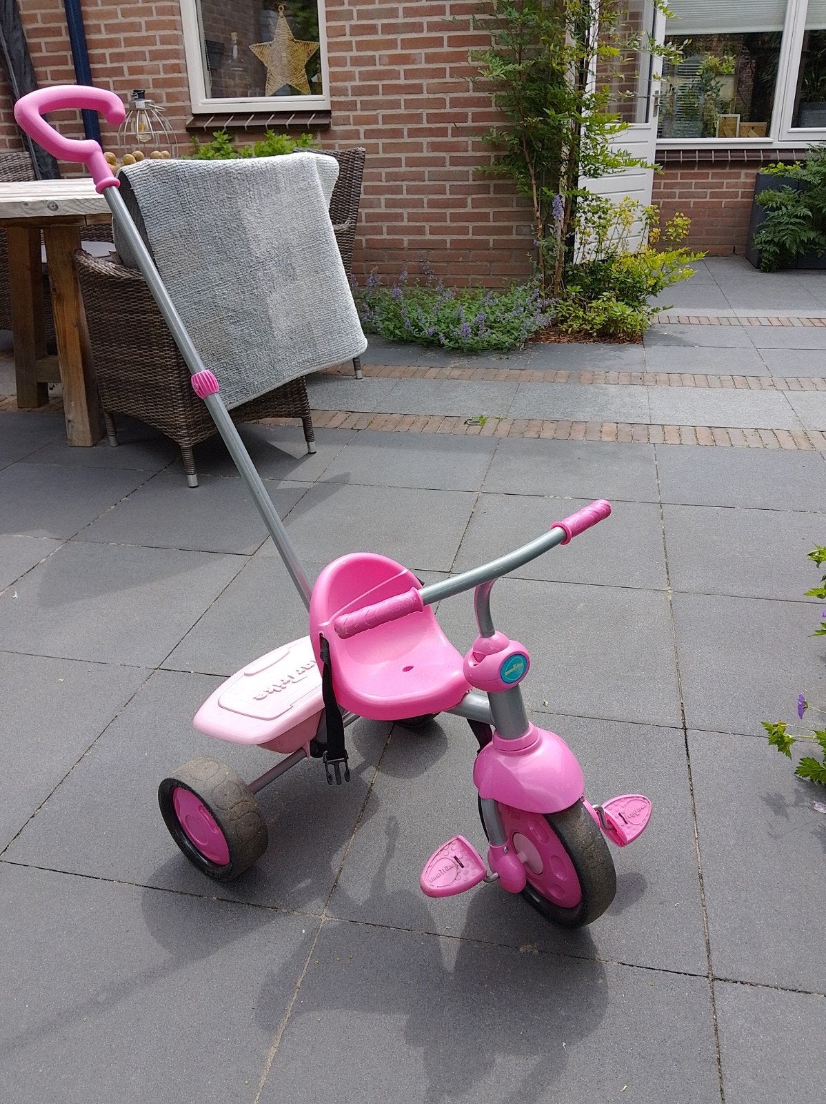 Smart Trike driewieler roze met duwstang, Kinderen en Baby's, Ophalen of Verzenden, Gebruikt, Overige typen