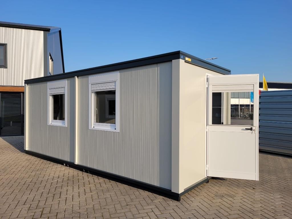 Kantoorunit / bouwkeet / schaftkeet / geisoleerde container, Tuin en Terras, Tuinhuizen, Verzenden, 500 cm of meer, Schuur, 3 ramen of meer