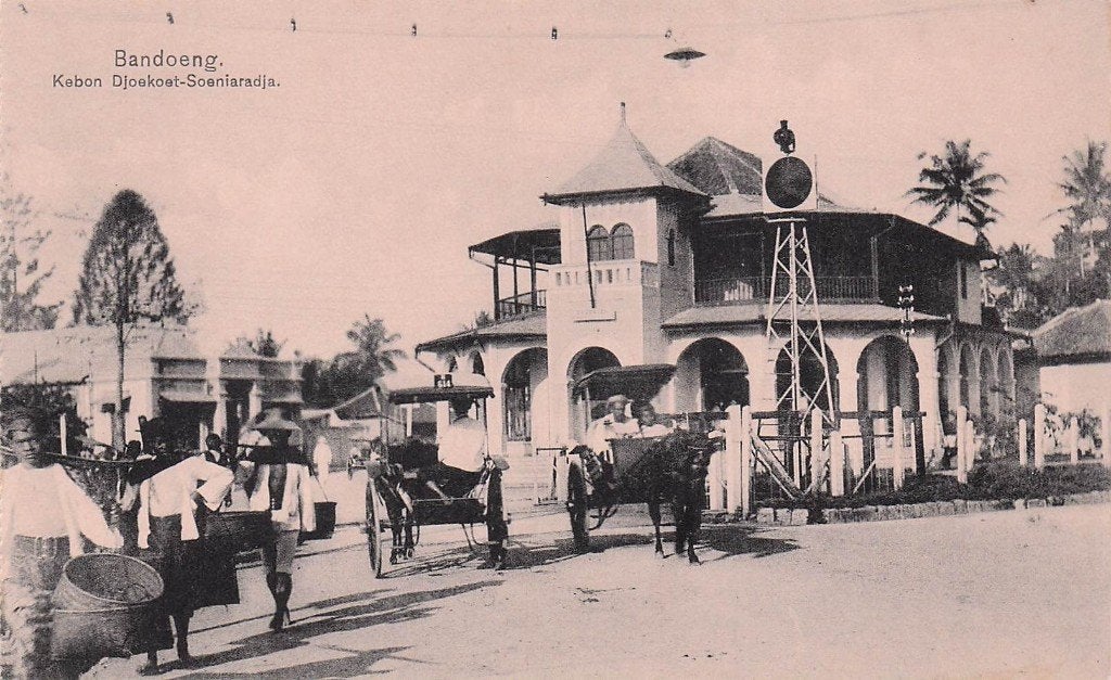 Nederlands Indië Bandoeng - Kebon Djoekoet Soeniaradja, Ophalen of Verzenden, Voor 1920, Ongelopen, Buiten Europa