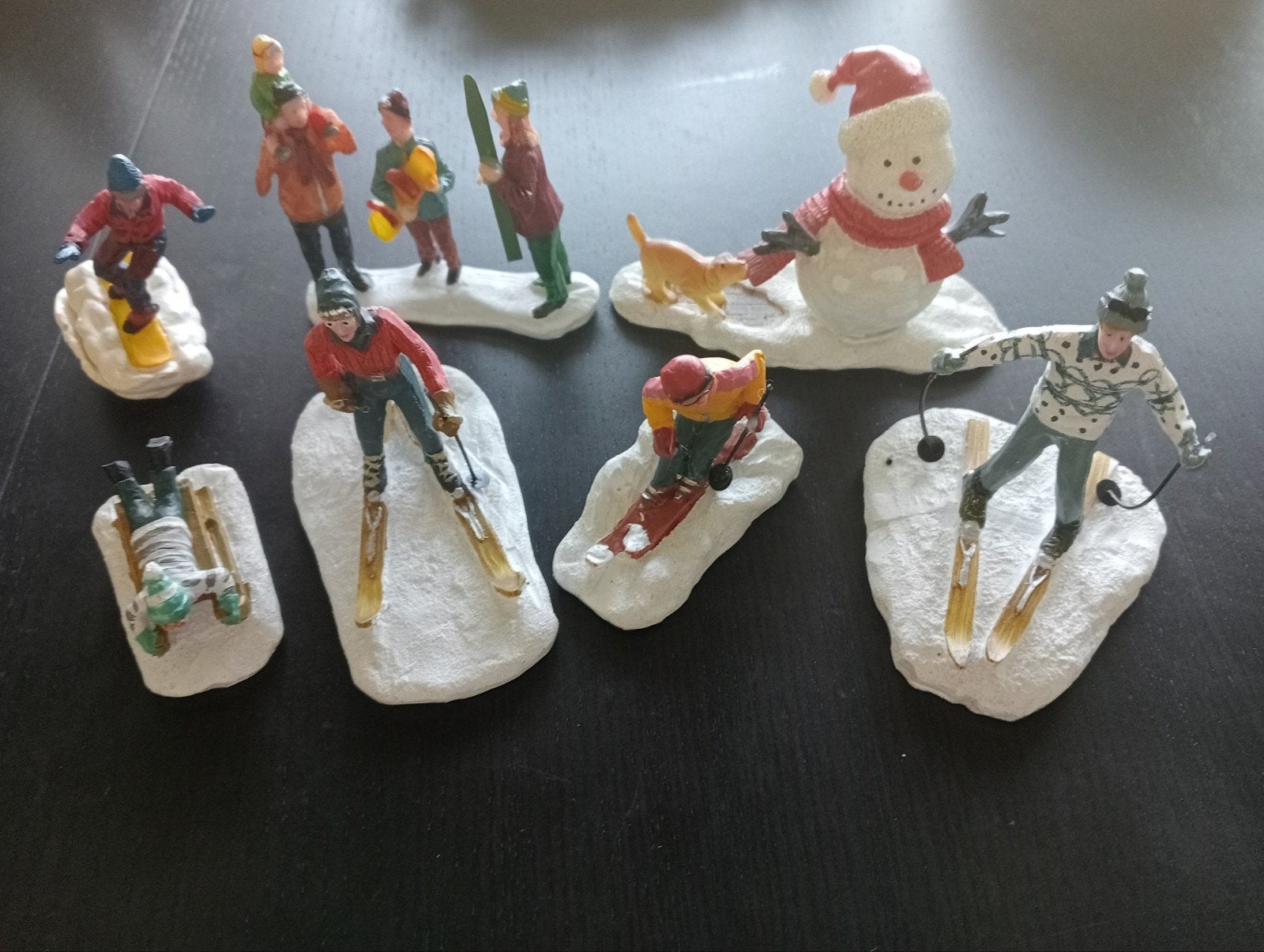 ski figuurtjes met sneeuwpop, Ophalen of Verzenden, Zo goed als nieuw