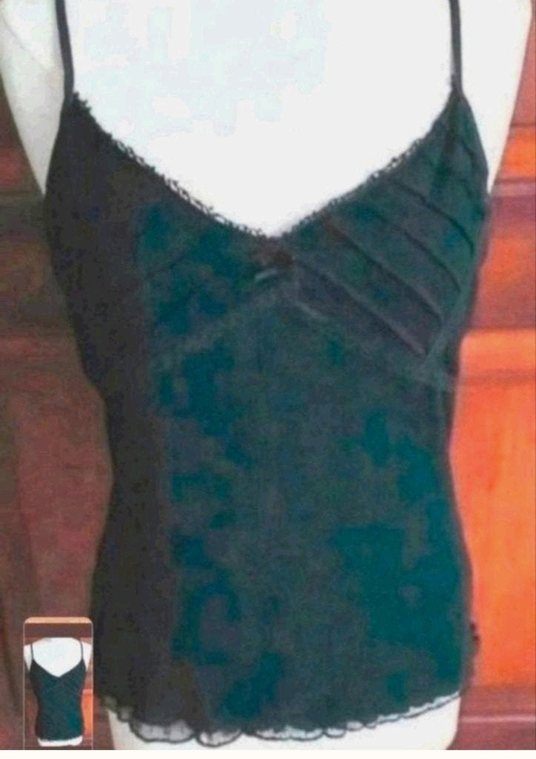 Zwarte tricot dubbelaagse kanten top van Sandwich XL, Verzenden, Zwart, Maat 42/44 (L), Zo goed als nieuw