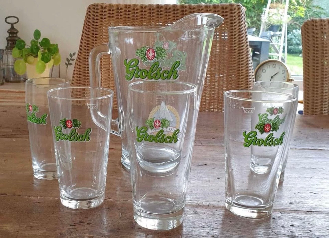 Grolsch bier pitcher en glazen - ongebruikt, Ophalen of Verzenden, Nieuw, Glas of Glazen, Grolsch