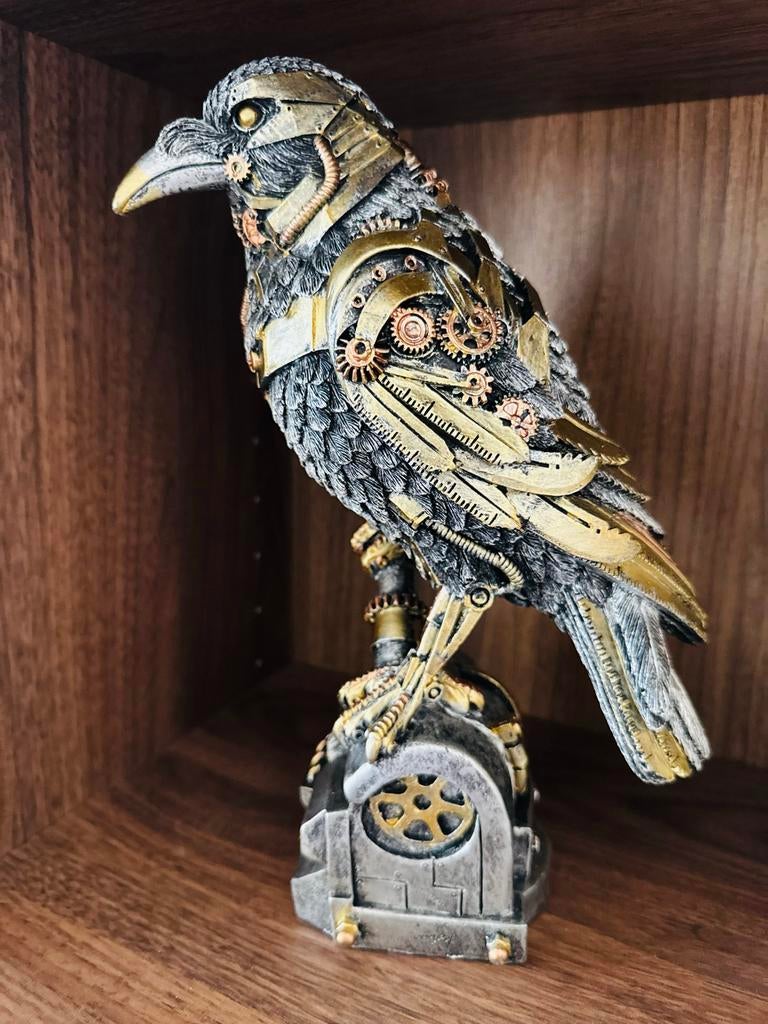 Mechanische Kraai Steampunk Decoratie Beeldje, Ophalen of Verzenden, Nieuw, Fantasy