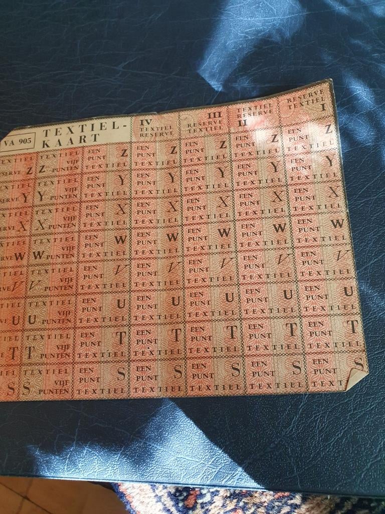 Vintage Textielkaart VA 905 - Oorlogsrantsoen, Ophalen of Verzenden