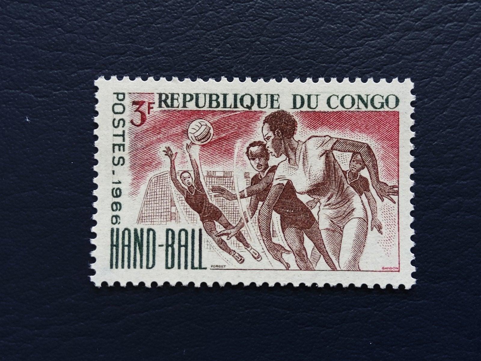 Congo Postzegel 1966 Handbal 3F, Ophalen of Verzenden, Gestempeld