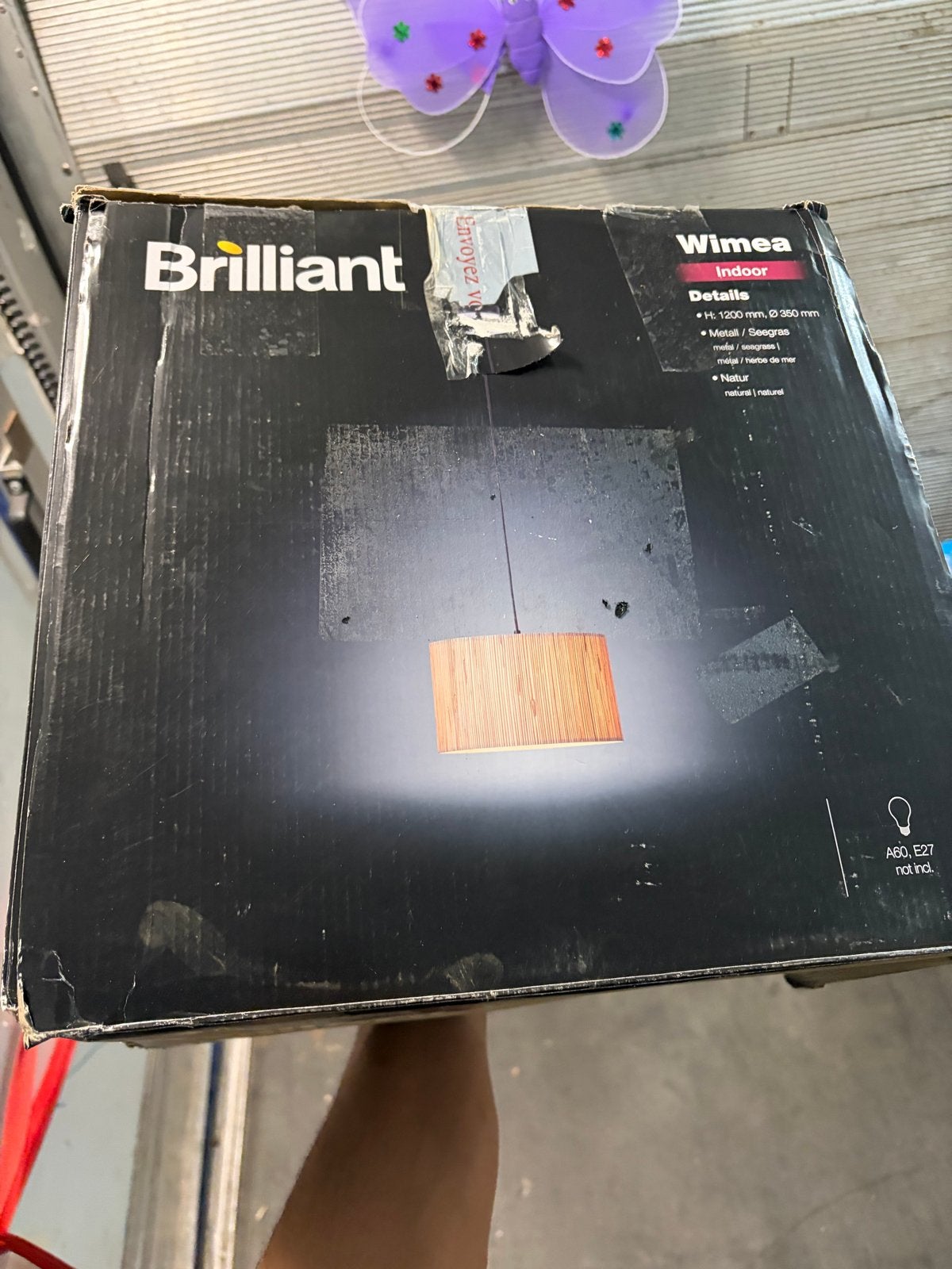 Brilliant Wimea Hanglamp - Metaal/Zeegras E27, Huis en Inrichting, Ophalen of Verzenden, Nieuw, Metaal, E27 (groot)