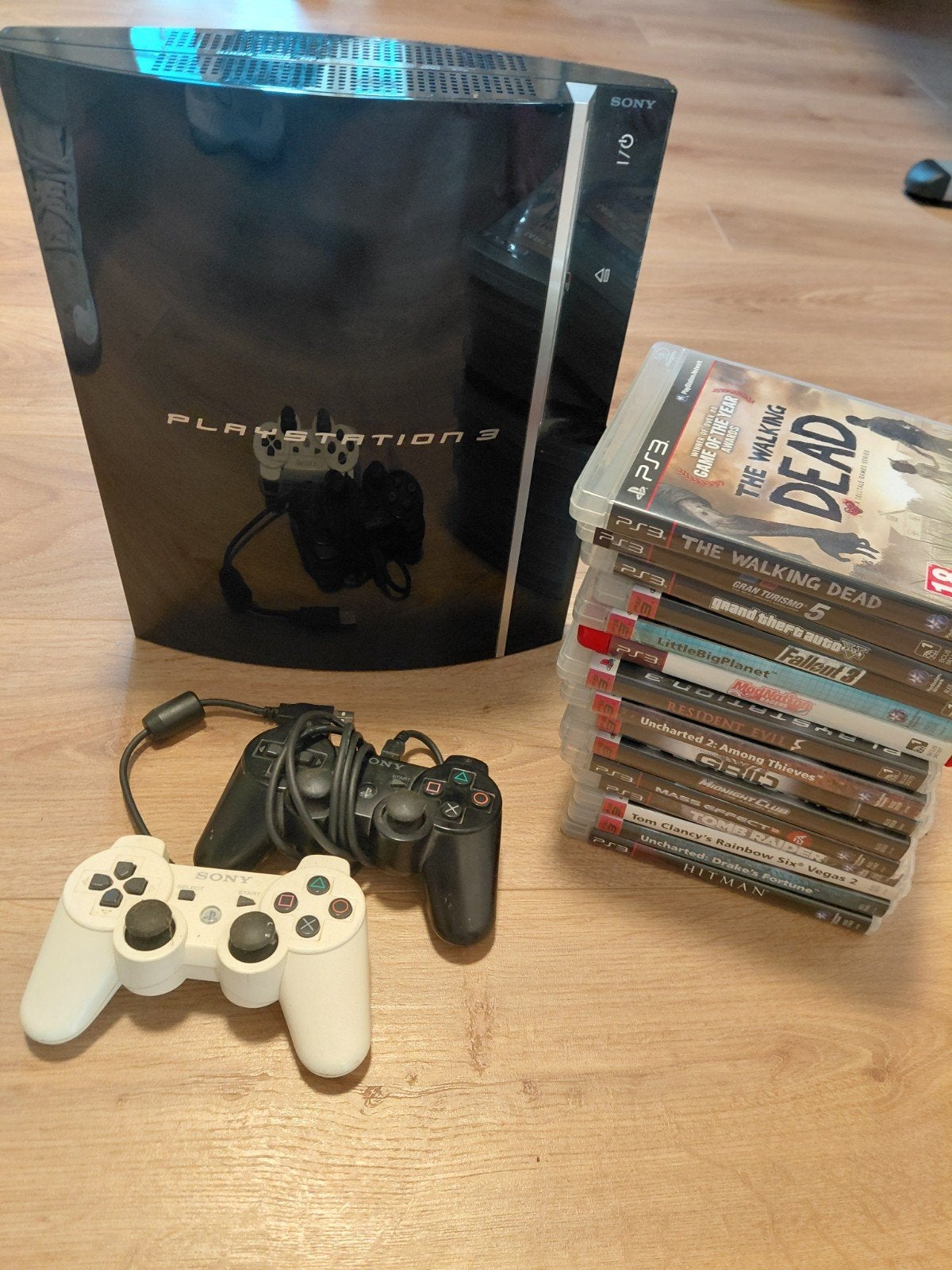 PlayStation 3 (PS3) + 2 originele controllers + 14 games, Spelcomputers en Games, Spelcomputers | Sony PlayStation 3, Slim, Met 2 controllers