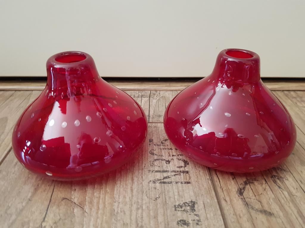 Vazen rood design glaswerk, Antiek en Kunst, Ophalen of Verzenden