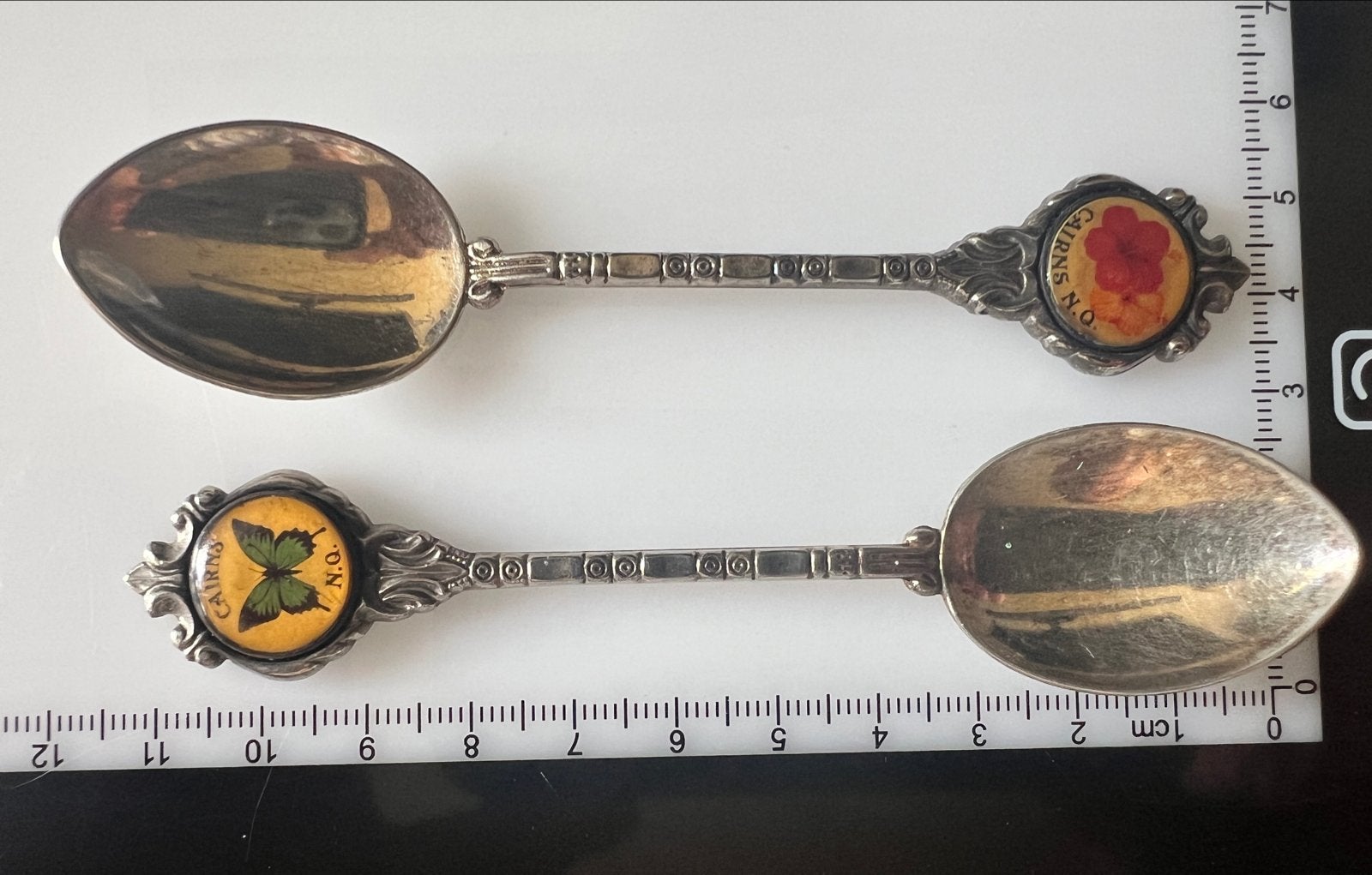 Set van 2 vintage verzilverde lepels Cairns N.Q. Australië, Ophalen of Verzenden