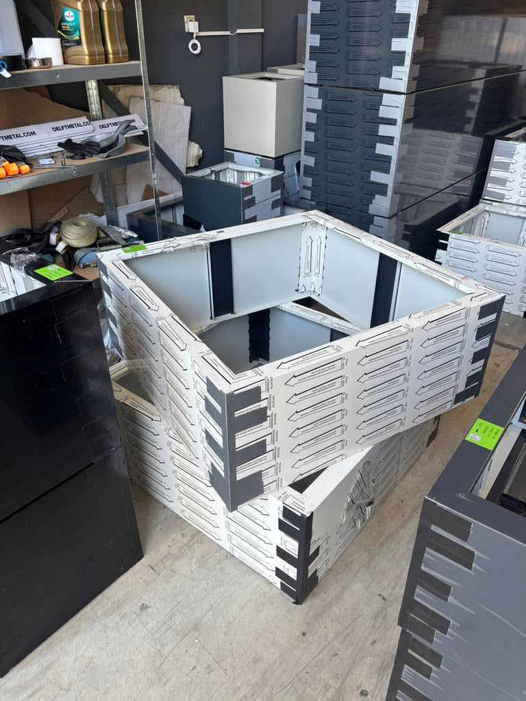 2x stalen plantenbak 100x100x40cm wit !!!outlet!!!, Minder dan 30 cm, Rond, Ophalen of Verzenden, Zo goed als nieuw
