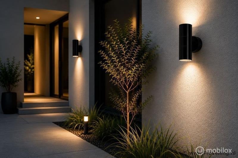 Online Veiling: 4 x Buiten Wandlamp Up & Down – 2xGU10 – ..., Nieuw