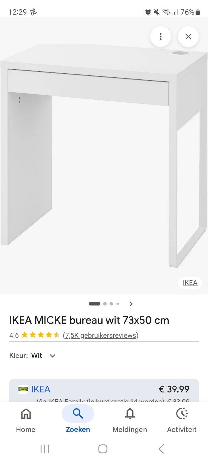 ikea micke bureau, Huis en Inrichting, Bureaus, Ophalen, Opbergruimte, Kinderbureau, IKEA