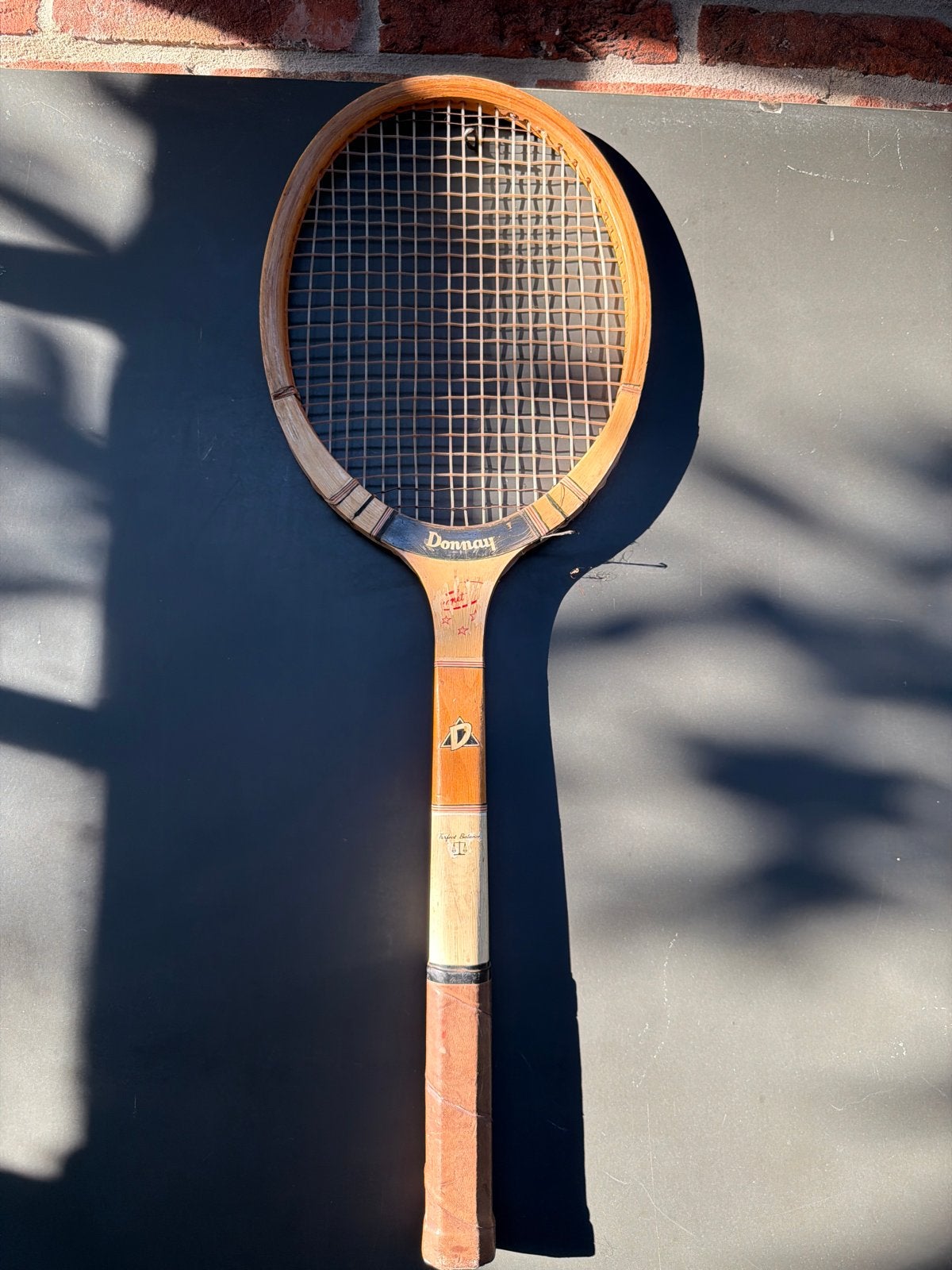 Vintage Donnay houten tennisracket - Decoratie/Verzamelaar, Sport en Fitness, Tennis, Ophalen of Verzenden, Gebruikt, Racket, Dunlop