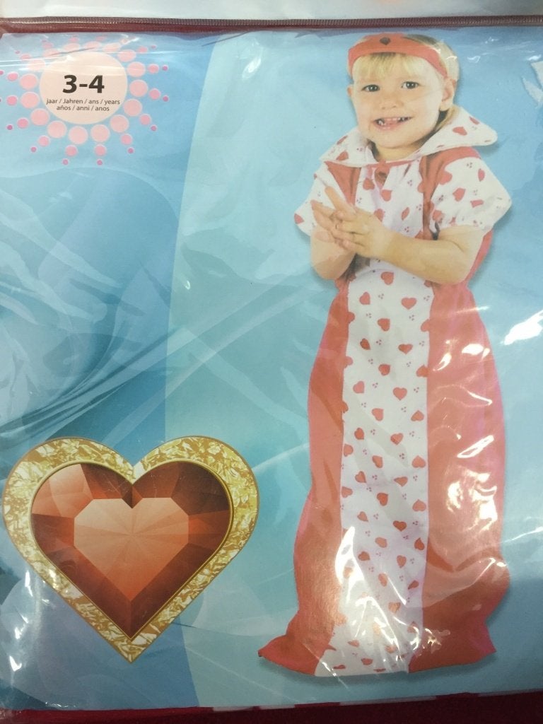 Prinsessenjurk hartjes verkleedpak meisje 3-4 jr. Nieuw (VK), Tweedehands verkoop, Tweedehands verkoop, Gebruikt, 110 t/m 116