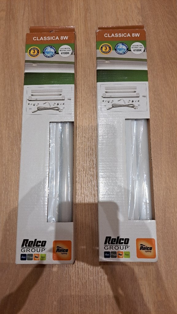 2 x Relco Classica 8W 345 mm TL-armatuur nieuw in doos, Ophalen of Verzenden, Nieuw, Kunststof, Overige fittingen