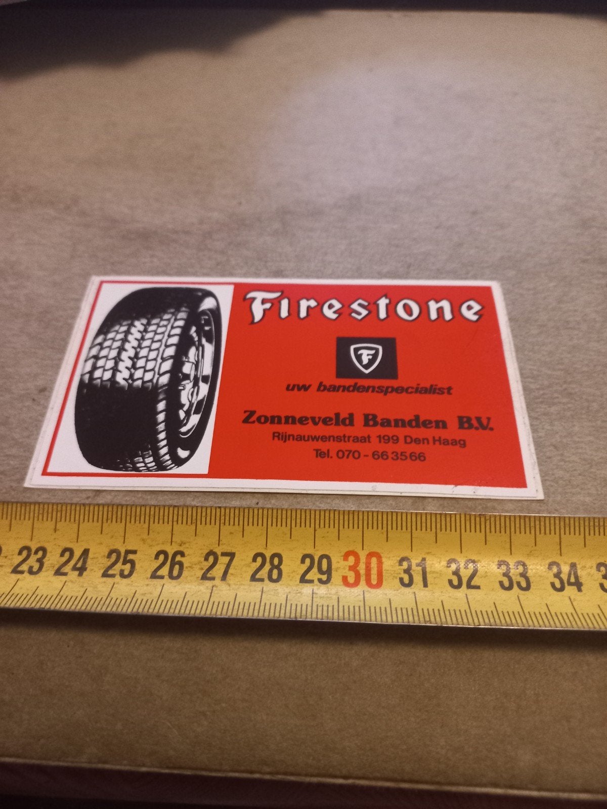 Firestone bandenspecialist sticker - Zonneveld Banden B.V., Verzamelen, Ophalen of Verzenden, Gebruikt