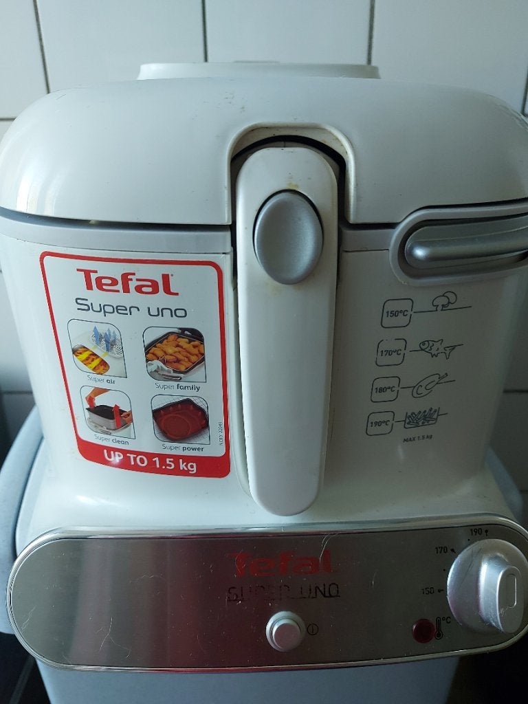 Tefal Super Uno Friteuse - Wit, 2 tot 3 liter, Ophalen, Gebruikt