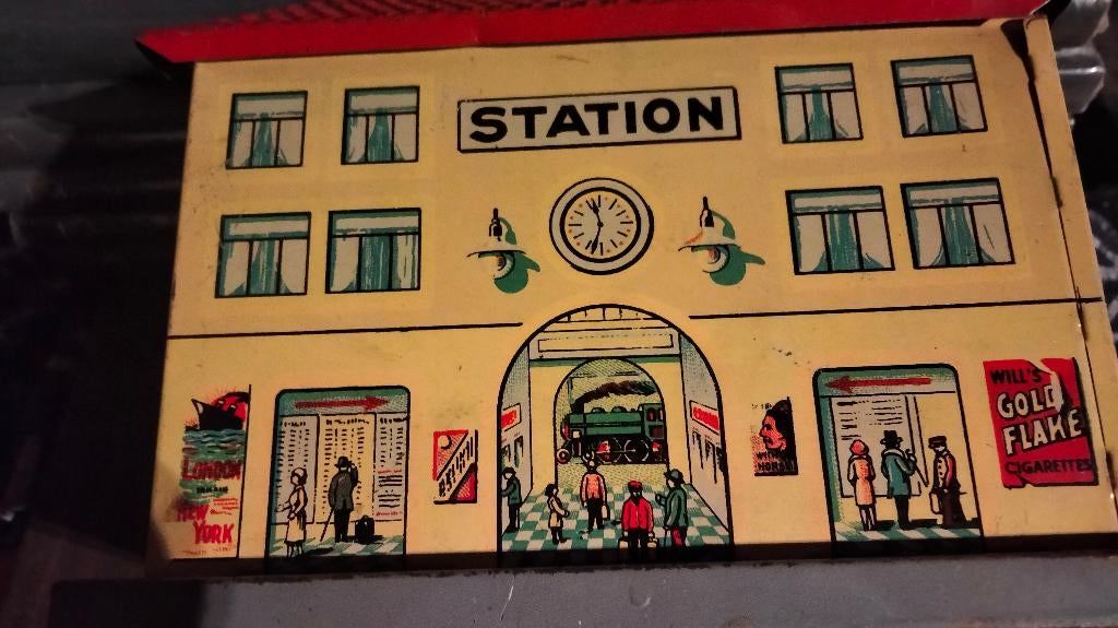 Antieke Johann Distler Trein Station, Antiek en Kunst, Ophalen of Verzenden