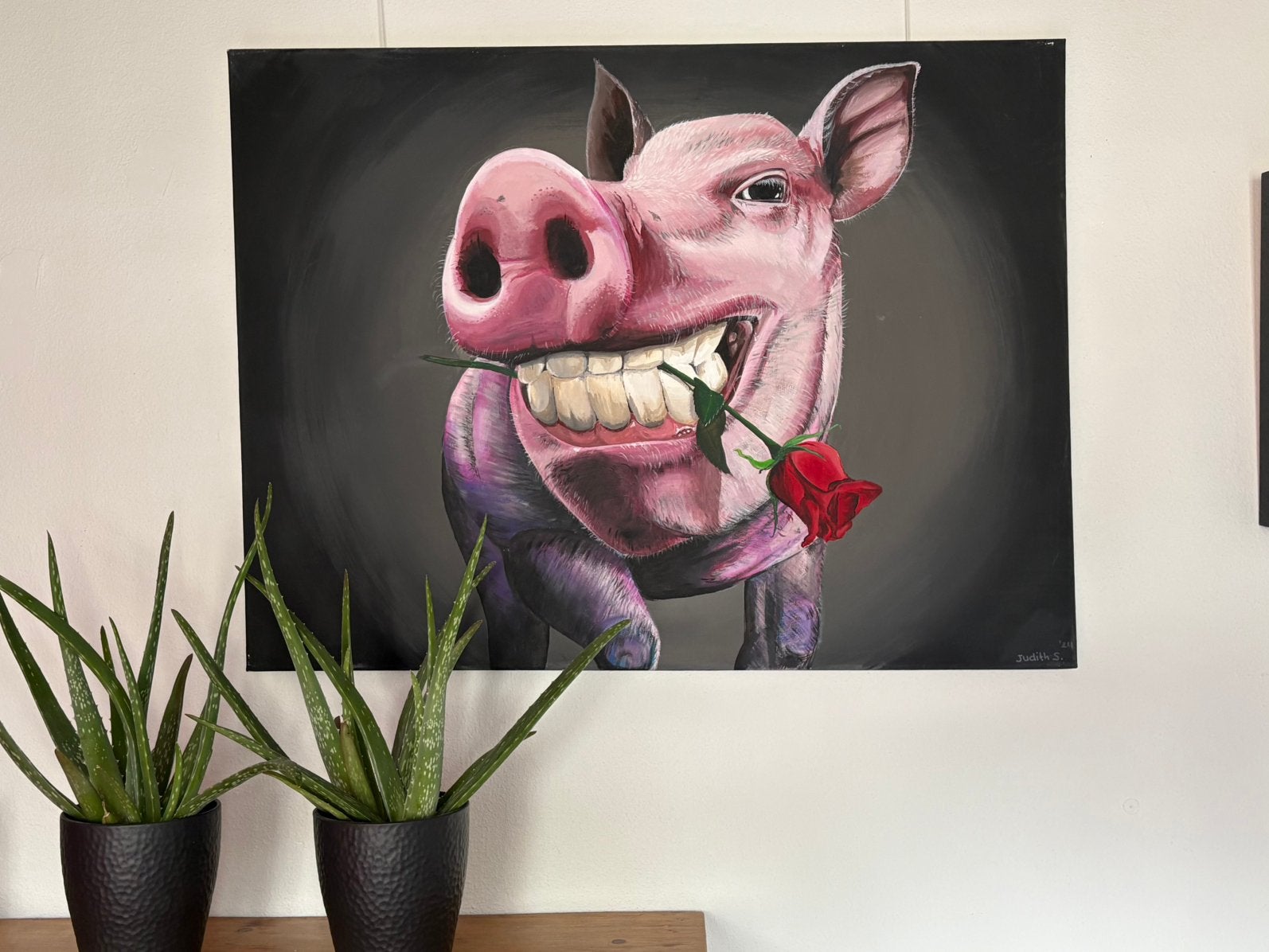 Schilderij - Romeo - acryl op canvas 60x80 cm, Ophalen, Handgeschilderd, Acrylverf, Dieren