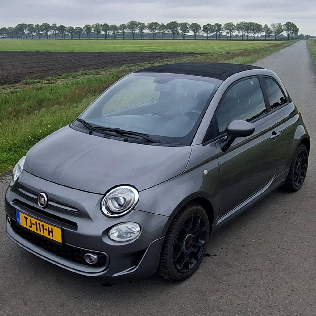 Fiat 500C 0.9 85pk Turbo Twinair 2017 Grijs, Auto's, Fiat, 31 €/maand, Cabriolet, Handgeschakeld, 26 km/l