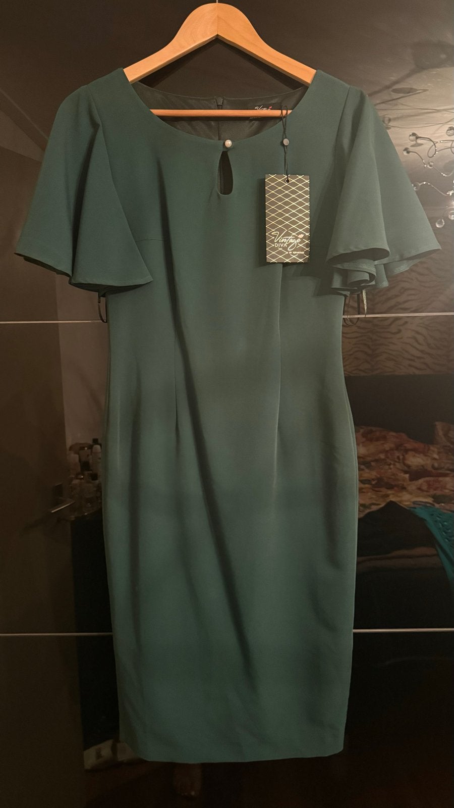 Vintage Diva Jurk - Smaragdgroen - Maat S - Nieuw met kaartj, Kleding | Dames, Nieuw, Ophalen of Verzenden, Knielengte, Maat 36 (S)