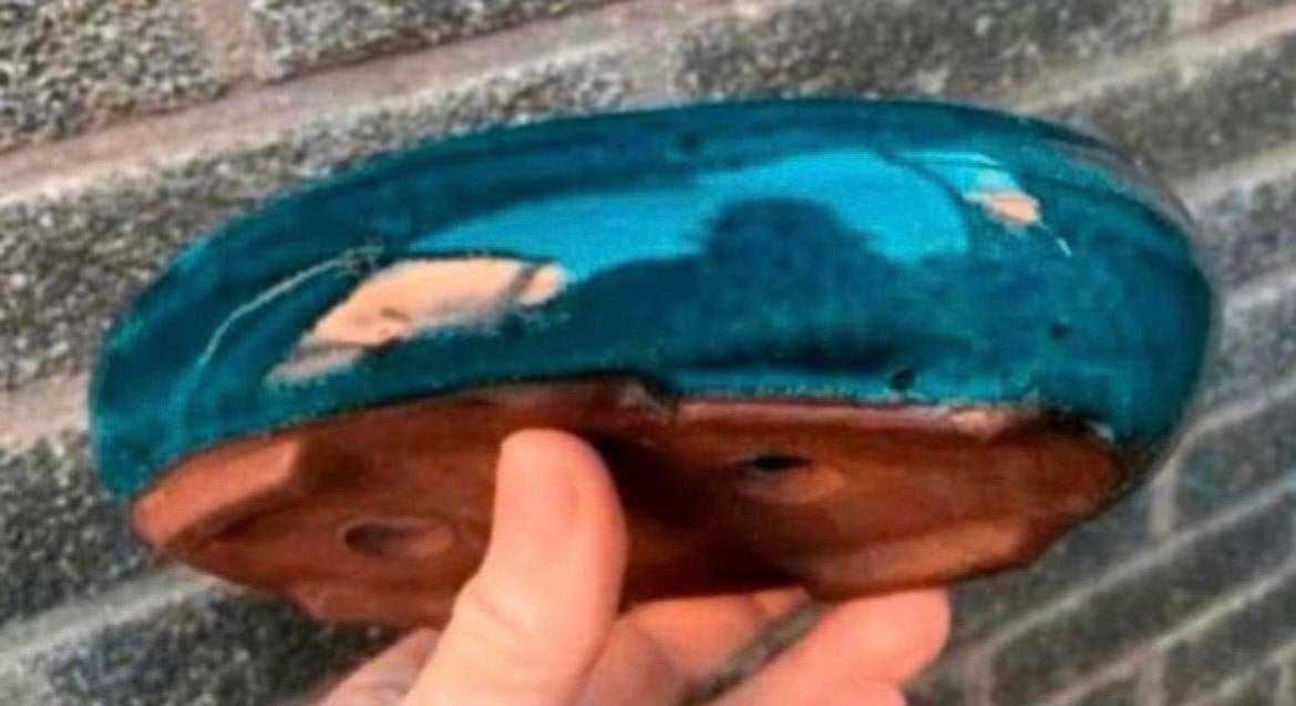 Bonsai schaal ovaal blauw geglazuurd aardewerk 20,4x12,4x5, Ophalen of Verzenden, Zo goed als nieuw, Overige vormen, Aardewerk