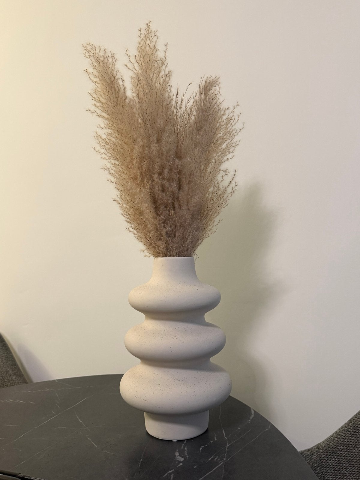 Pampas pluimen in vaas (ook apart verkrijgbaar), Ophalen, Inclusief droogbloemen, Wit, Zo goed als nieuw
