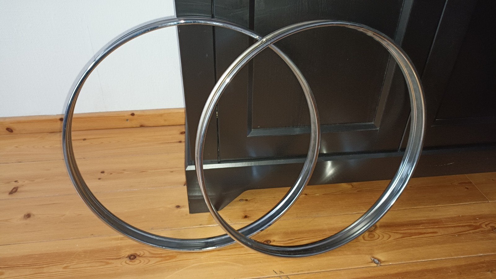 Twee keer bass drum hoops / spanringen 20" chroom, Ophalen, Zo goed als nieuw, Overige merken