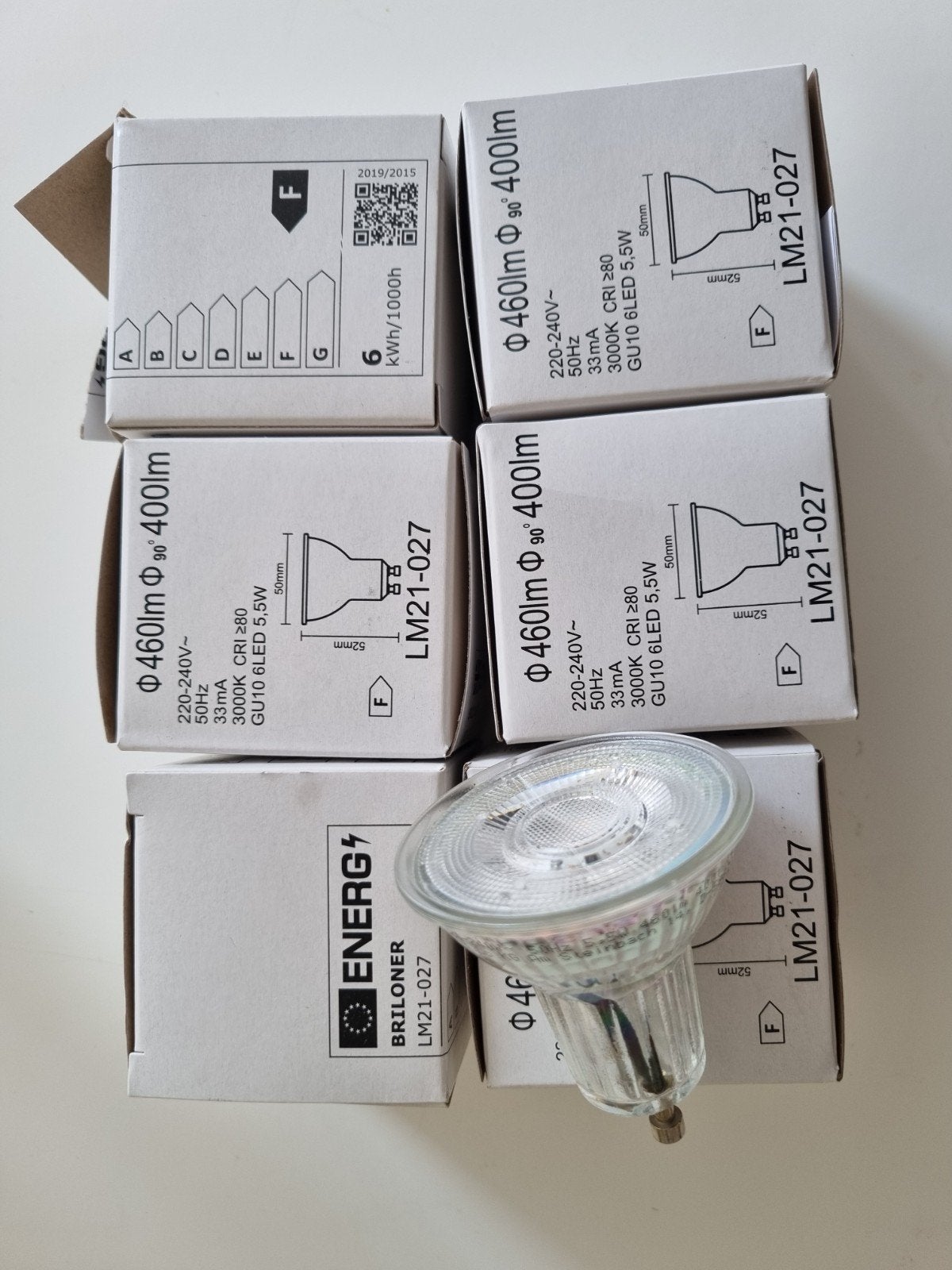6x Energ Briloner GU10 LED Lampen 5.5W 3000K Warm Wit, Huis en Inrichting, 30 tot 60 watt, Led-lamp, GU10, Nieuw