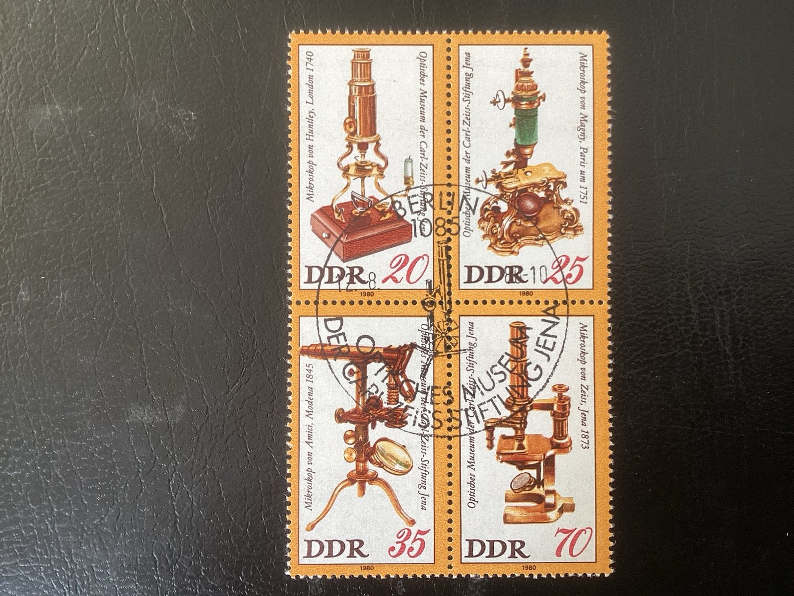 DDR Postzegels: Historische Microscoop Serie (1980), Postzegels en Munten, Ophalen of Verzenden, DDR, Gestempeld
