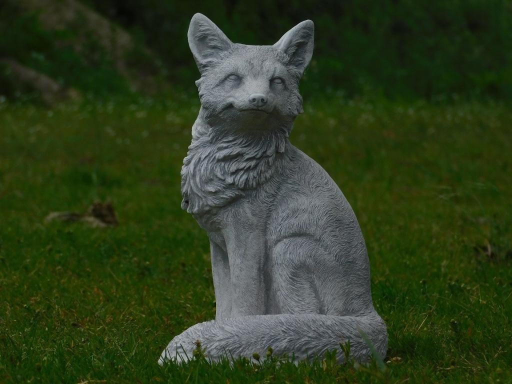 Beeld Vos - Steen - Gedetailleerd, Dierenbeeld, Steen, ., Nieuw
