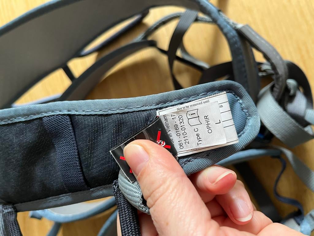 Mammut Ophir Klimharnas Set Maat L - Nieuwstaat, Sport en Fitness, Klimsport, Ophalen of Verzenden, Zo goed als nieuw, Klimsport-accessoire