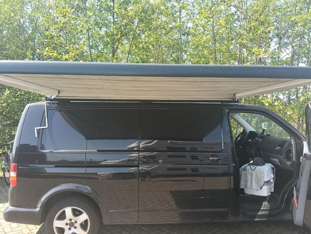 Volkswagen 2005 Zwart, Auto's, Volkswagen, Particulier, Transporter, Centrale vergrendeling, Luifel, Schuifdeur, Standkachel, Trekhaak