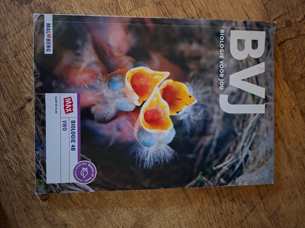 Biologie voor jou VWO 4B 7e editie, Ophalen, VWO, Malmberg, Biologie