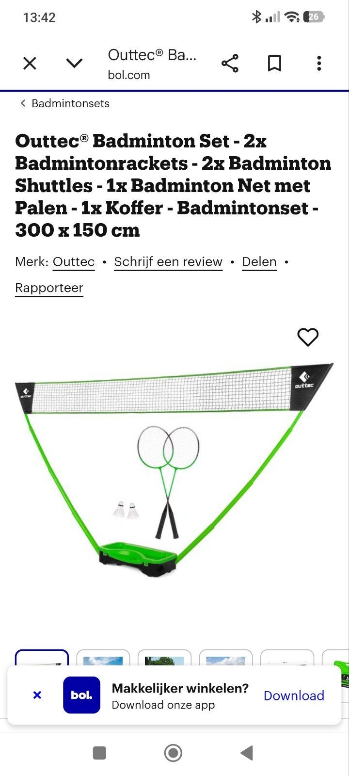 Badminton Set - Draagbaar en Compleet, Sport en Fitness, Ophalen, Gebruikt, Overige typen