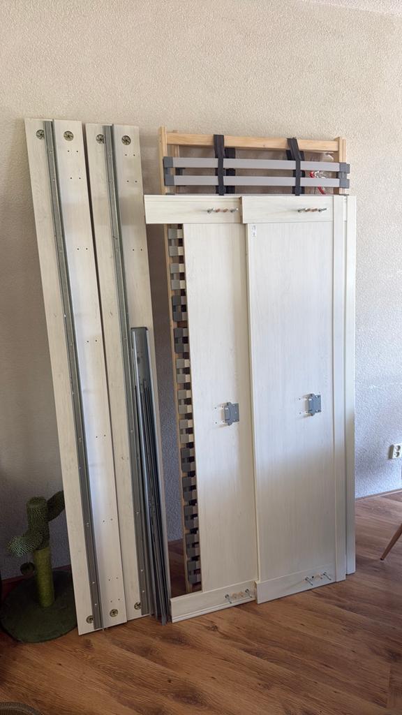 Ikea bed frame met matras, Ophalen, Gebruikt, Wit, Tweepersoons