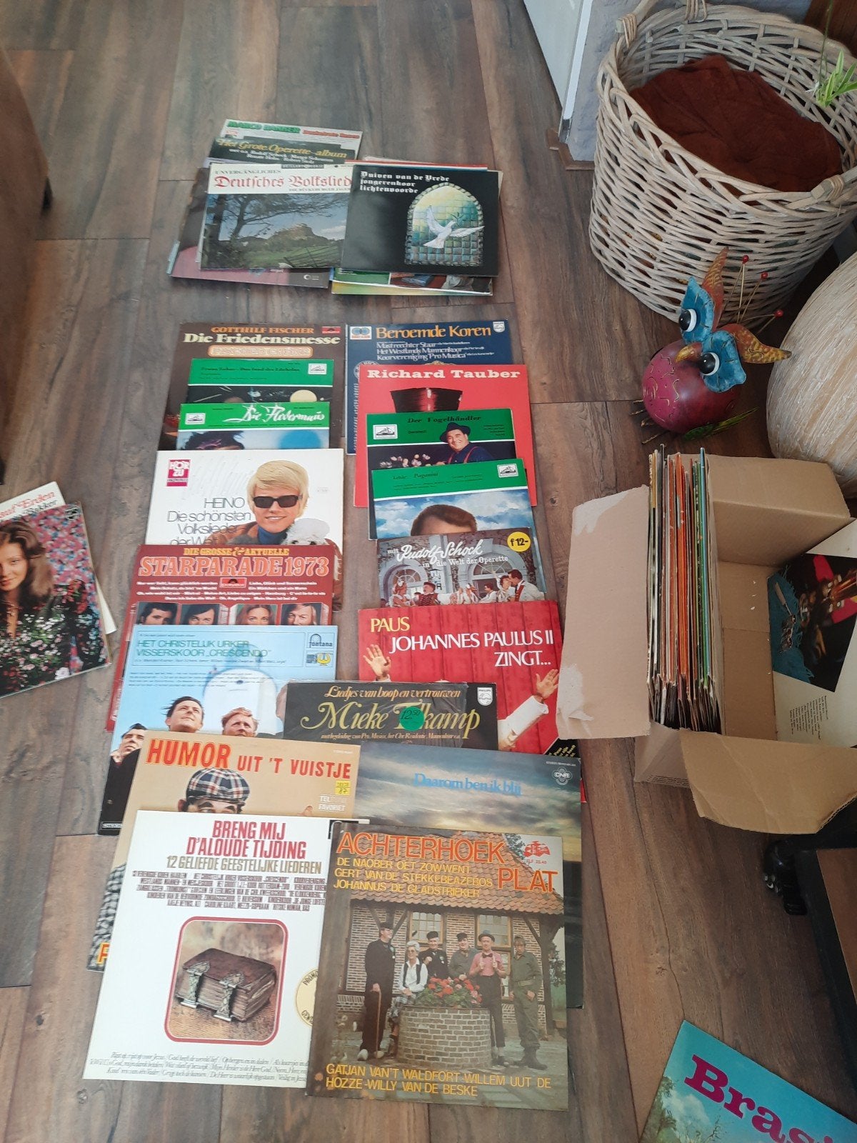 Doos met 67 LP's en 3 singles - Diverse genres, Ophalen of Verzenden, Gebruikt, 12 inch, LP
