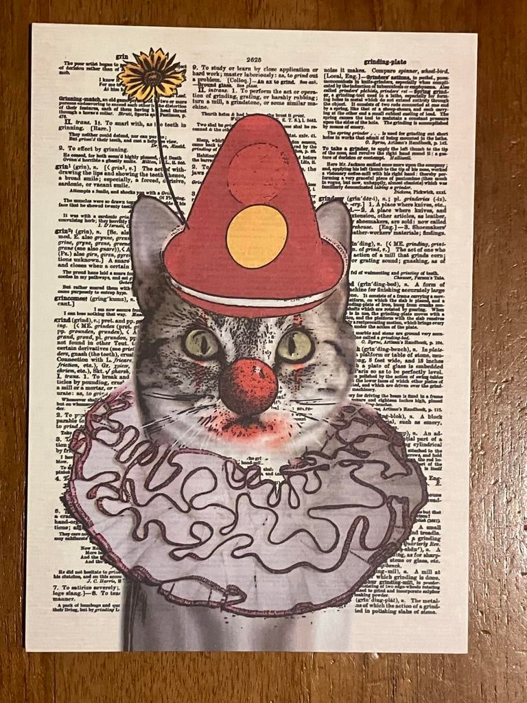 Matt Dinniman - ‘Catnip the Clown' - ArtPress, Ophalen of Verzenden, 1980 tot heden, Ongelopen, Hond of Kat