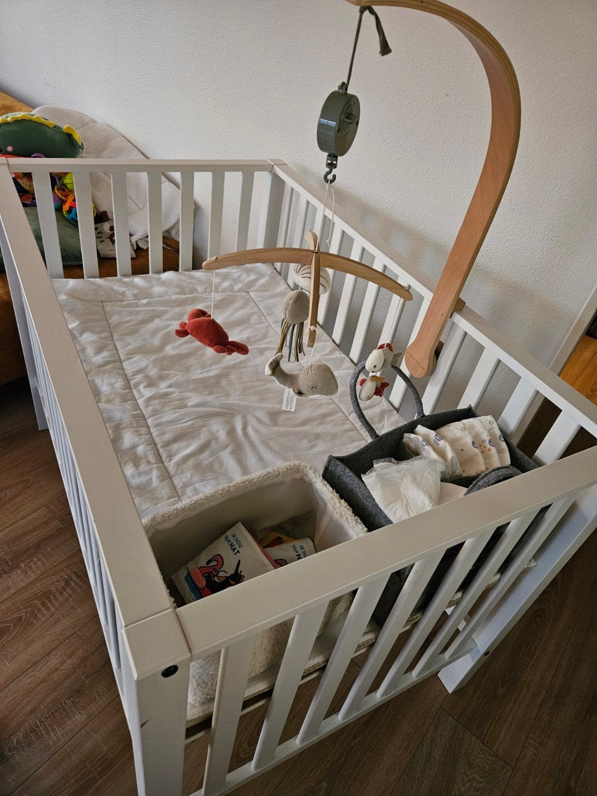 twins tweeling Babybox wit met matras europebaby, Ophalen, Gebruikt, 70 tot 85 cm, 140 tot 160 cm
